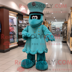 Teal Soldier Maskottchen...