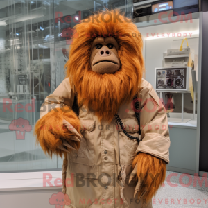 Tan orangutang maskot drakt...