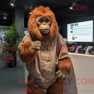 Tan orangutang maskot drakt...