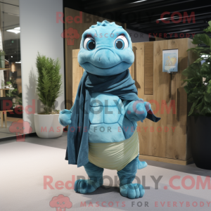 Cyan Turtle Maskottchen...