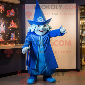 Blauer Magier Maskottchen...