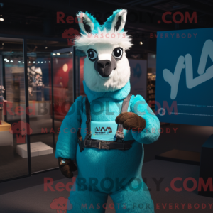 Cyan Llama-maskotkostyme...