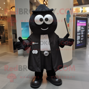 Black Squash mascot costume character dressed with a Dress Shirt and Keychains