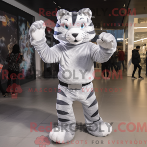 Sølv Tiger maskot drakt...