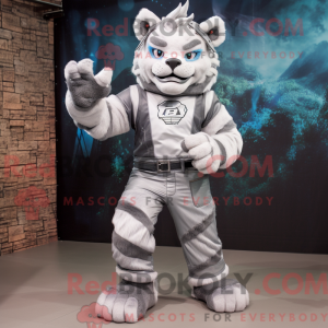Sølv Tiger maskot drakt...