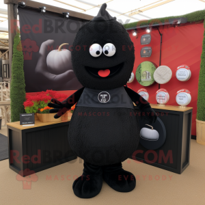 Black Squash mascot costume character dressed with a Dress Shirt and Keychains