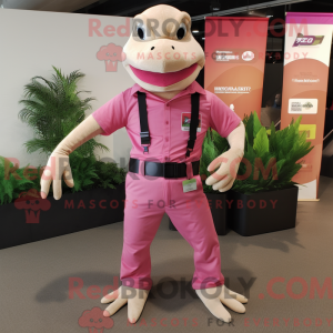 Pink Lizard-mascottekostuum...