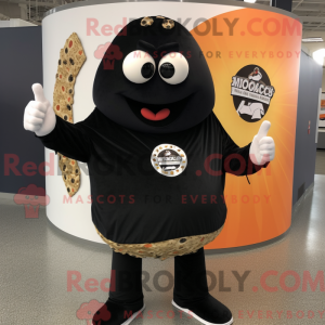 Black Pizza Slice mascot...