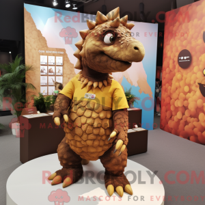 Brun Ankylosaurus maskot...
