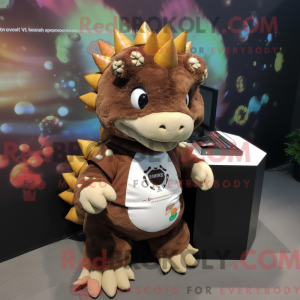 Brun Ankylosaurus maskot...