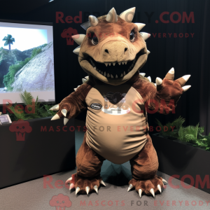 Brun Ankylosaurus maskot...