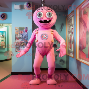 Pink Cyclops mascot costume...