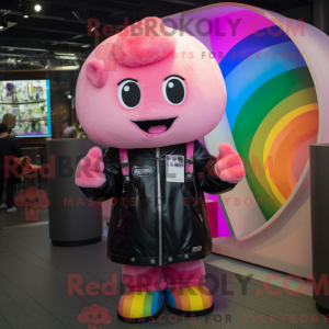 Pink Rainbow mascot costume...