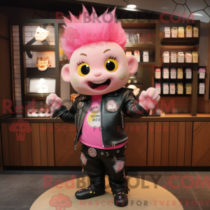 Pink Rainbow mascot costume...