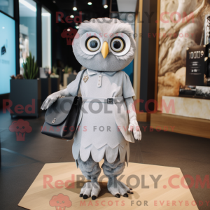 Silver Owl mascot costume...