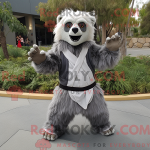 Silver Sloth Bear mascot...