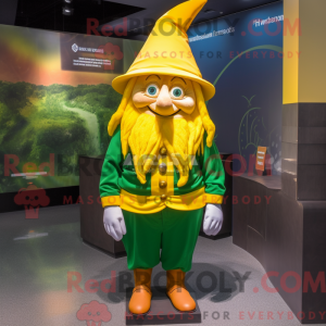 Gul Leprechaun Hat maskot...