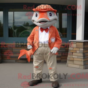 Zalm mascotte kostuum...