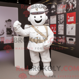 Hvid Army Soldier maskot...