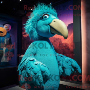 Cyan Dodo Bird maskot...