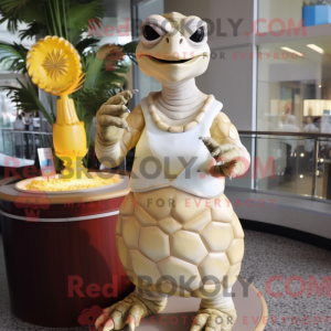 Cream Turtle mascot costume...