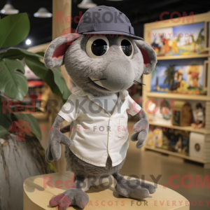 Grå Moussaka maskot kostume...