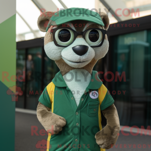 Grøn Meerkat maskot kostume...