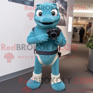 Teal Camera Maskottchen...
