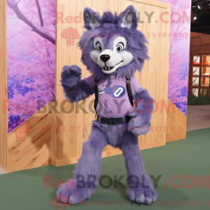 Mascotte de loup violet...