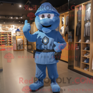 Blue Army Soldier maskot...