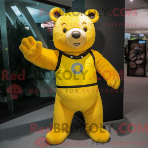Yellow Bear mascot costume...