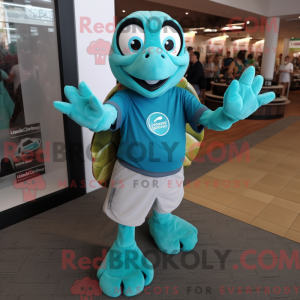 Teal Sea Turtle mascot...