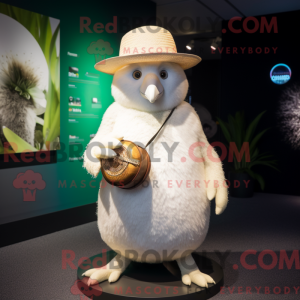 Hvid Kiwi maskot kostume...