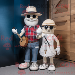 Hvid sækkepibe maskot...
