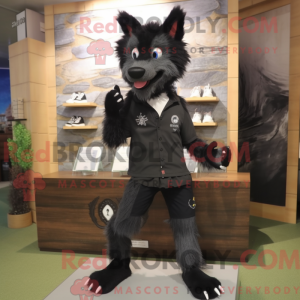 Zwarte Wolf-mascottekostuum...