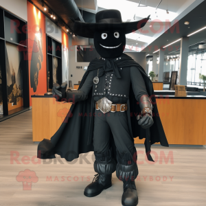 Black Cowboy mascot costume character dressed with a Blazer and Belts