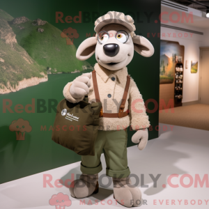 Olive Sheep maskot kostyme...