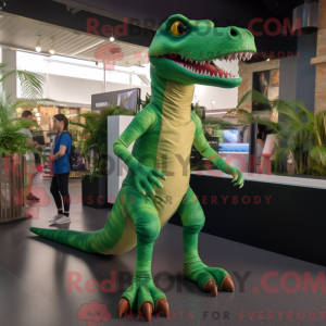 Grøn Coelophysis maskot...