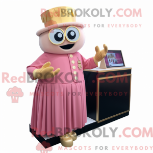 Guld Pink maskot kostume...