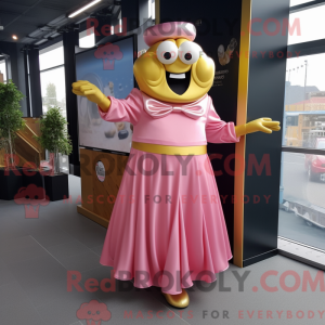 Guld Pink maskot kostume...