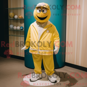 Gul golfbold maskot kostume...