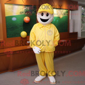 Gul golfbold maskot kostume...