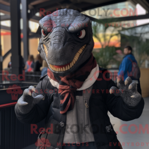 Sort Spinosaurus maskot...