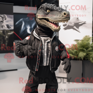 Sort Spinosaurus maskot...