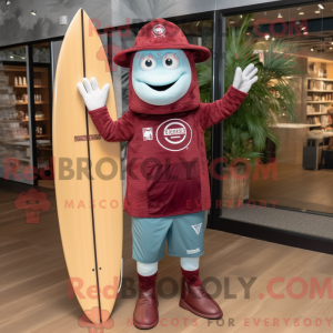 Maroon Surfboard maskot...
