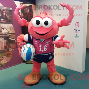 Maskotdraktfigur Pink Crab...