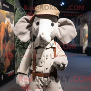 Máscara de elefante bege...