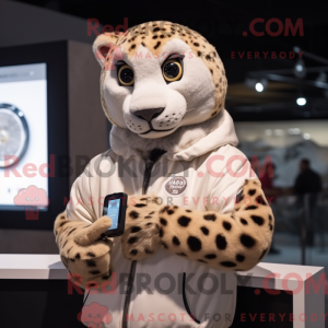 Mascotte de guépard beige...