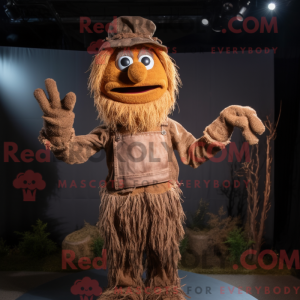 Brown Scarecrow mascot...