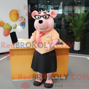 Peach Tapir-mascottekostuum...